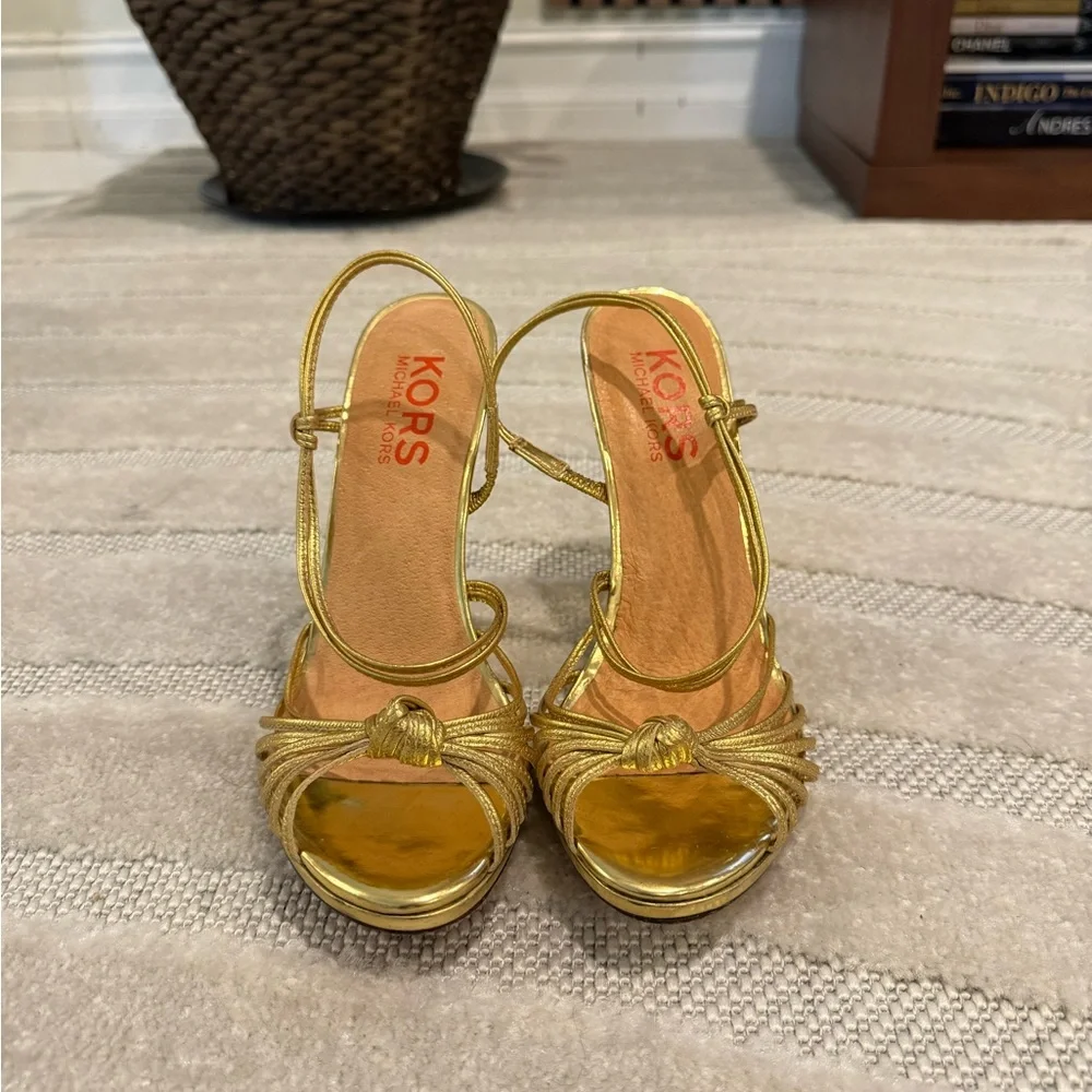 Gold Strappy Heels by Michael Kors - Picture 2 of 2